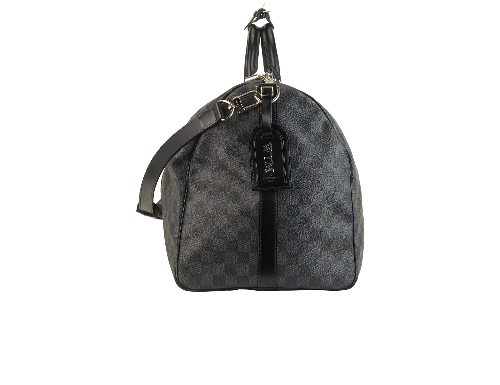 Keepall Bandouliere 55, &pound;1,500, Handbags, Black, Canvas, Side view